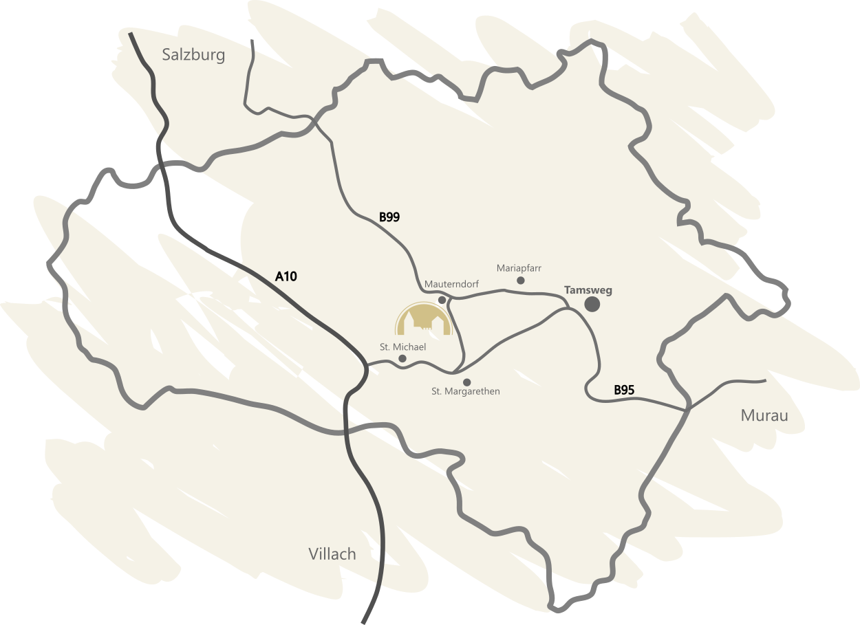 Kontakt & Anreise. Appartement Mauterndorf Lage & Plan Lungau Salzburg.